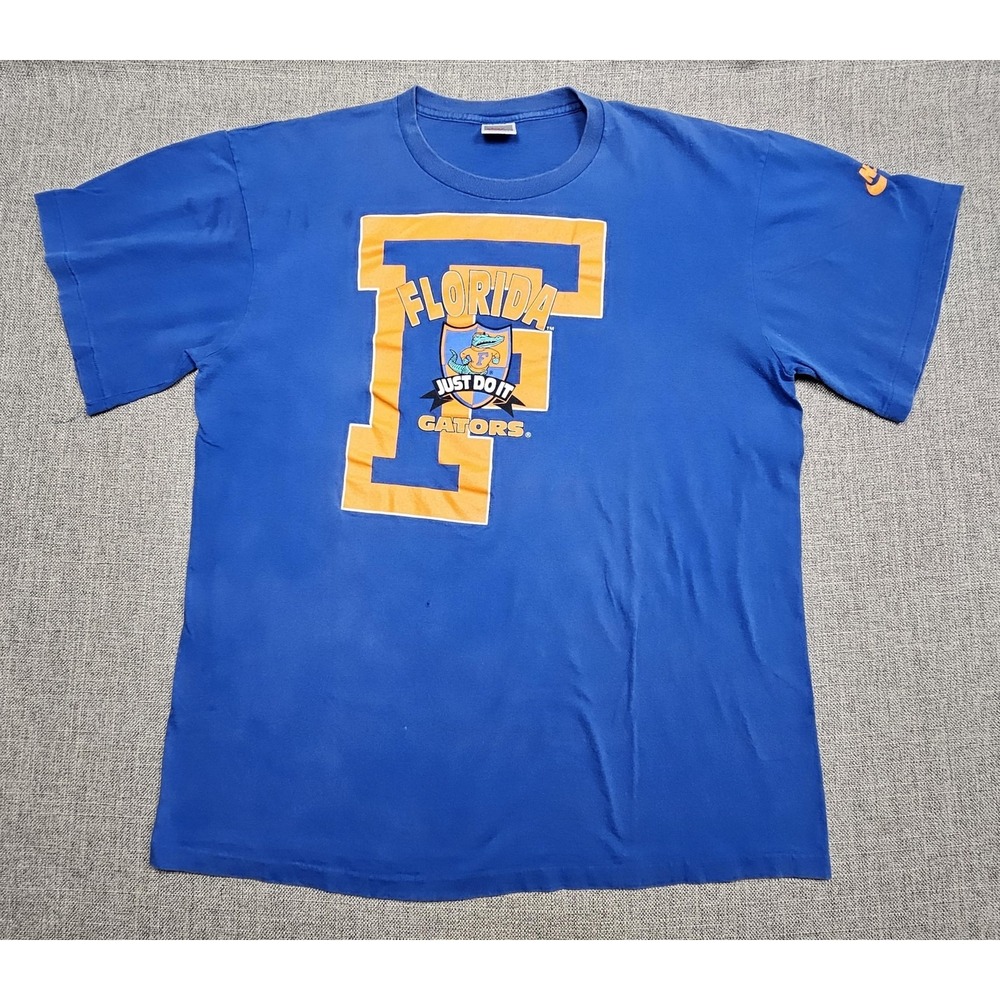 VINTAGE Florida Gators Shirt Mens 2XL Blue NCAA Football Nike‎ Just Do It 90s